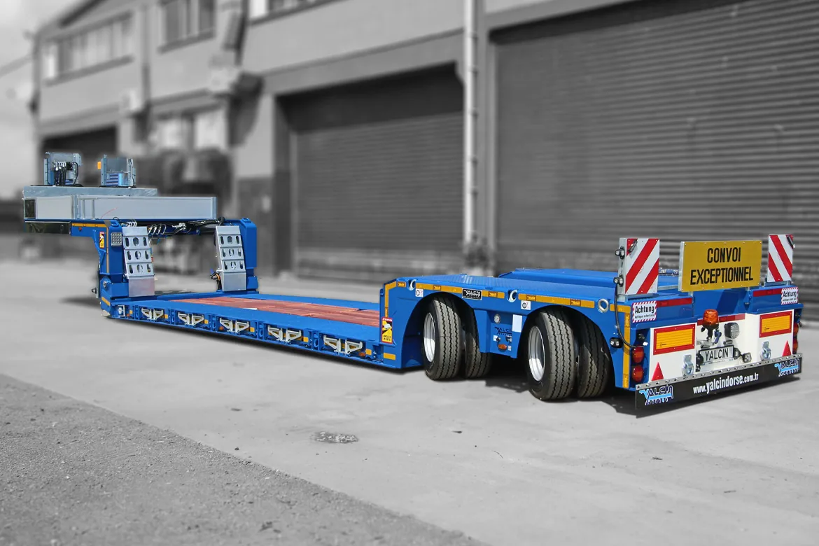 Front Loading Low Loader Semi-Trailer Bed and Low Clearance Height